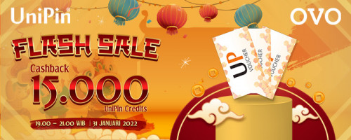 PROMO – Flash Sale! Cashback 15.000 UniPin Credits hanya di UniPin